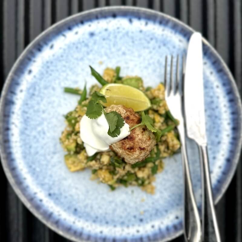 Bulgarwheat salad & Turkey Kofta